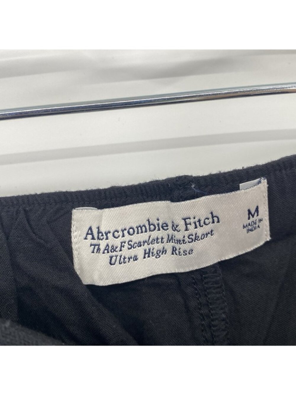 Abercrombie & Fitch Black Scarlett Mini Skort Ultra High Rise Linen Blend Size M - Picture 6 of 10
